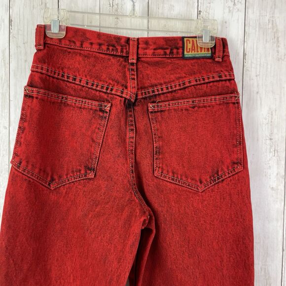 Vintage Women's Jeans Sz 9/10 Calvin Klein Red Stone Acid Washed Denim R… - Picture 7 of 14